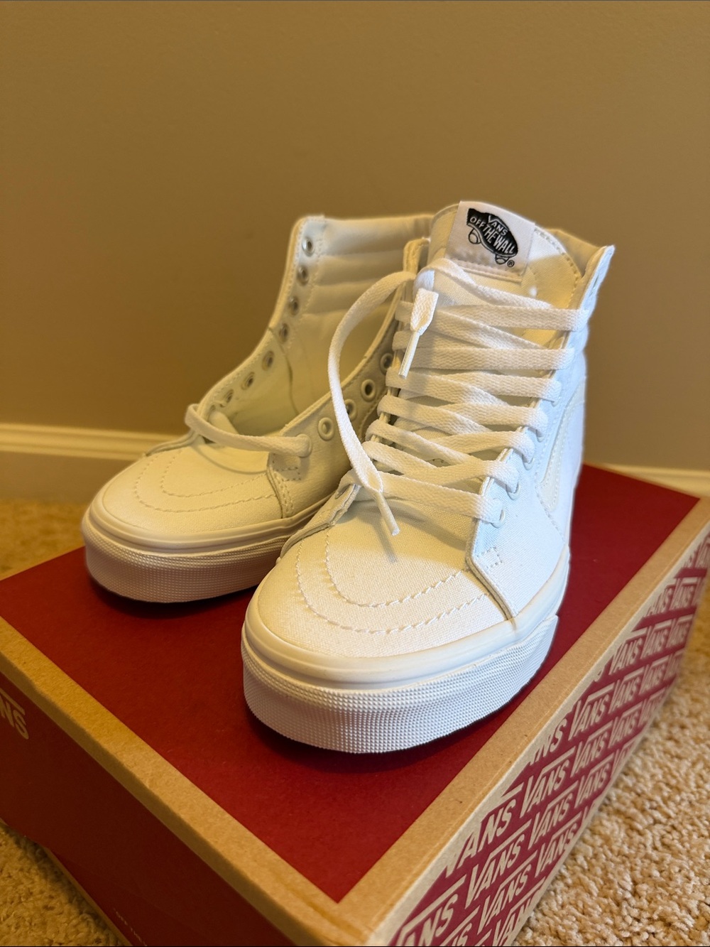 Vans White High-Top Platform Sneakers